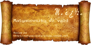 Matyasovszky Évald névjegykártya